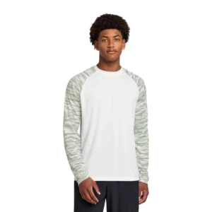 Sport-Tek® Drift Camo Colorblock Long Sleeve Tee